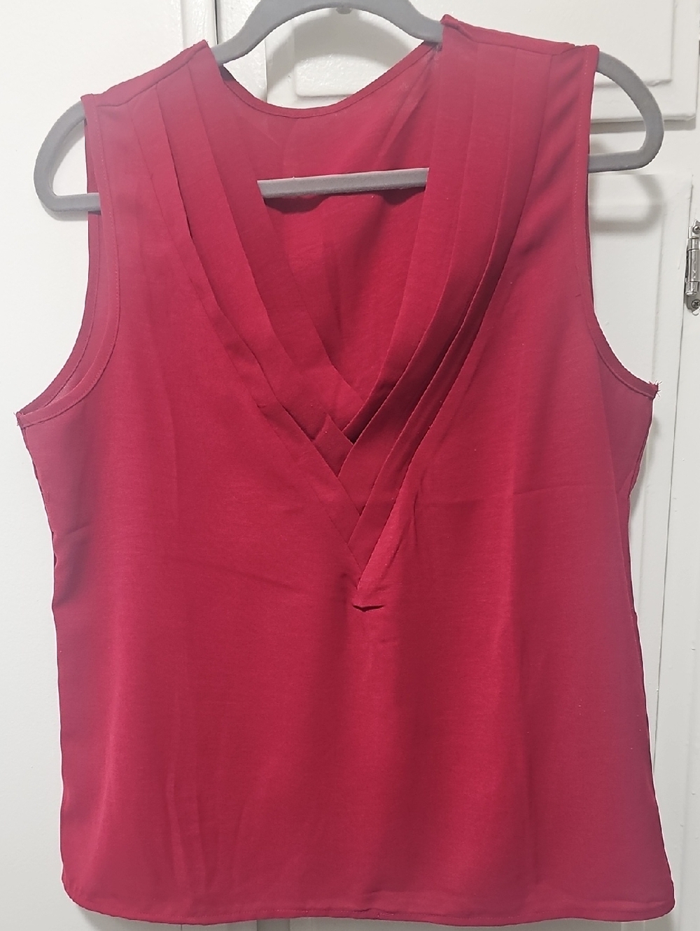 Sleeveless V-Neck Red Camisole